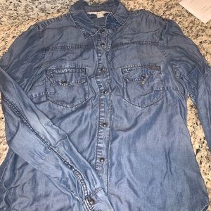 Mango log sleeve button up shirt